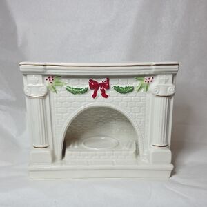 Belleek Christmas Collectibles Fireplace Tea Light Holder